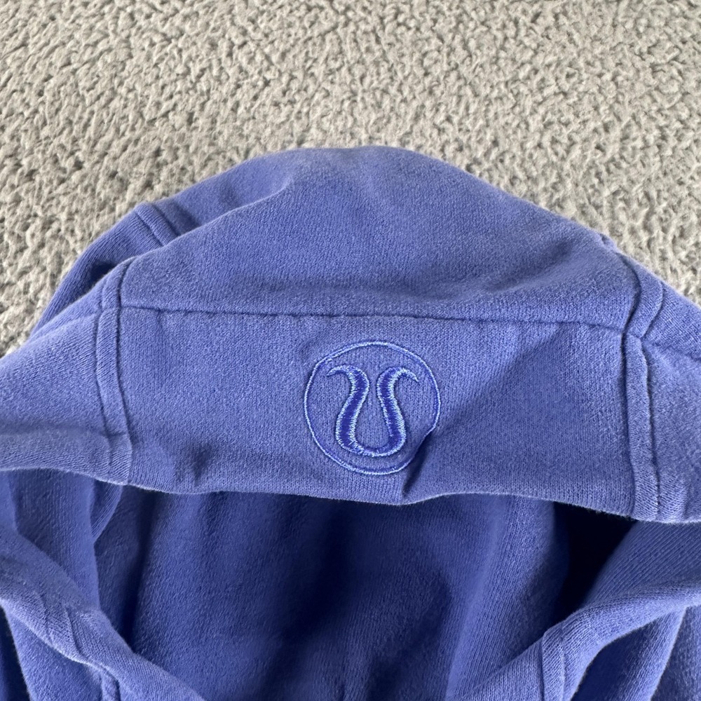 Lululemon Scuba Hoodie Womens 4 Blue Fleece Full Zip Thumbholes Logo Sweatshirt - Picture 3 of 9